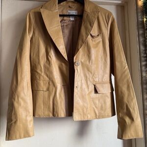 Hugo Buscati Tan Leather Blazer
